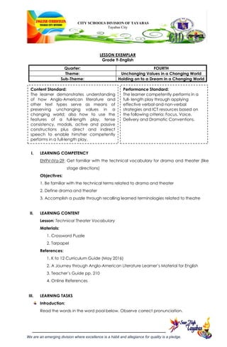 Text-type organization: “Speech” and “Review” « 4M English B