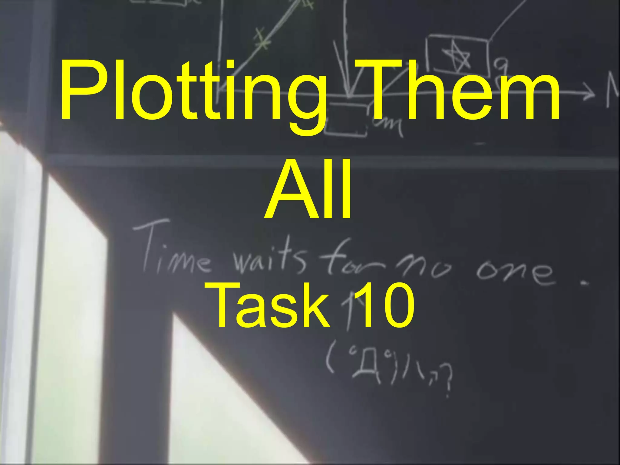 Plotting Them
All
Task 10
 