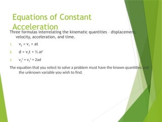 Constant Acceleration Formulas Rearrangted G9 Science Q4- Week 3- Height and Range of Projectile.pptx