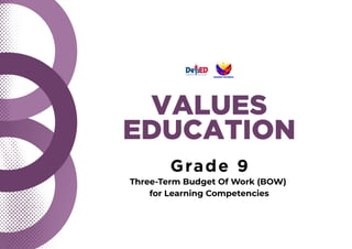 Comprehensive Grade 9 Values Education Curriculum for Personal and ...