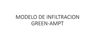 MODELO DE INFILTRACION
GREEN-AMPT
 
