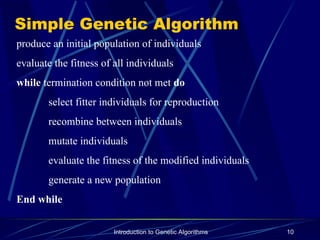 Introduction to genetics algorithms and stochastic operators | PPT