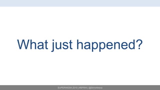 SUPERWEEK 2015 | #SPWK | @SimoAhava
What just happened?
 