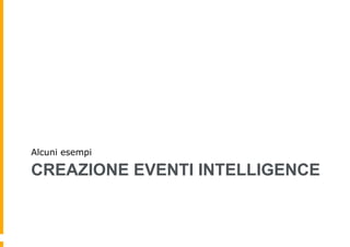 CREAZIONE EVENTI INTELLIGENCE
Alcuni esempi
 