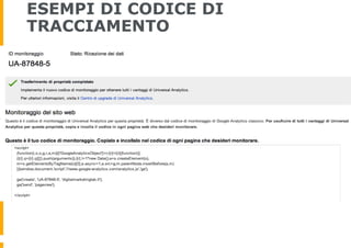 ESEMPI DI CODICE DI
TRACCIAMENTO
 