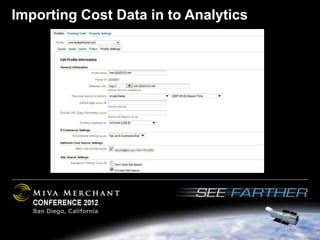 Importing Cost Data in to Analytics
 