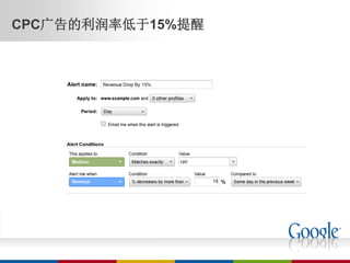 CPC广告的利润率低于15%提醒
 