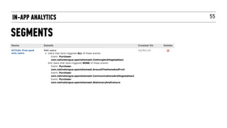 55IN-APP ANALYTICS
SEGMENTS
 