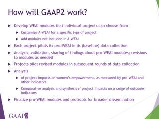 Building a WEAI for project use: Overview of GAAP2 for pro-WEAI | PPTX