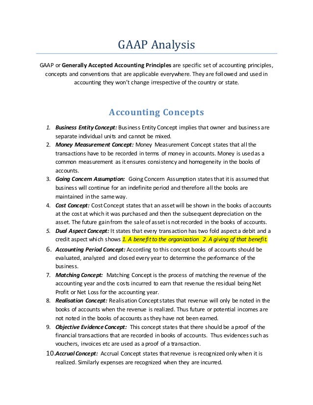 generally accepted accounting principles gaap are generally accepted accounting principles gaap are