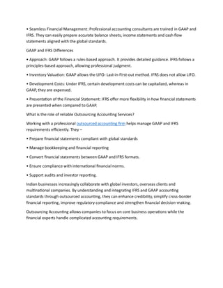 GAAP and IFRS Explained for Outsourced Accounting Services | PDF