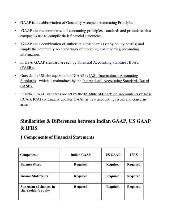 set up gaap standard accounts