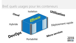 Bref, quels usages pour les conteneurs
 