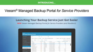 INTRODUCING…
Veeam® Managed Backup Portal for Service Providers
 