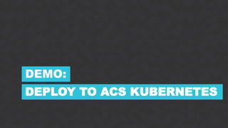 38CONFIDENTIAL
DEMO:
DEPLOY TO ACS KUBERNETES
 
