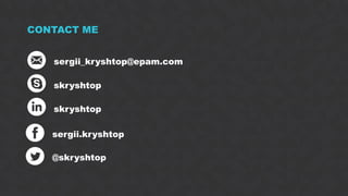 49CONFIDENTIAL
CONTACT ME
sergii_kryshtop@epam.com
skryshtop
skryshtop
sergii.kryshtop
@skryshtop
 