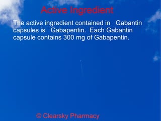 gabapentin and ingredients