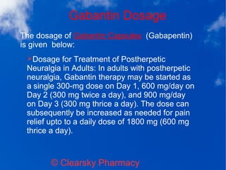 gabapentin dose neuralgia