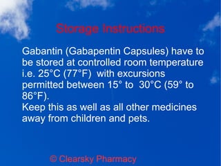 gabapentin oral solution storage room temperature