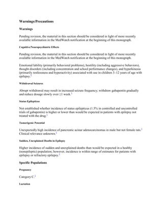 gabapentin lower seizure threshold