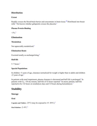 gabapentin and metabolism