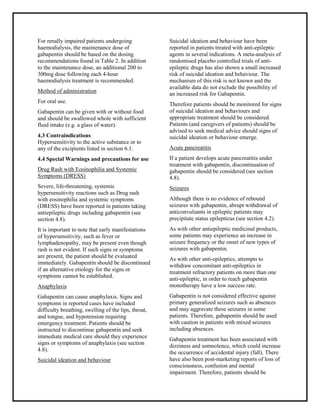 memory loss associated with gabapentin