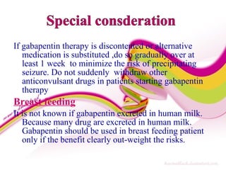 does gabapentin affect breast milk