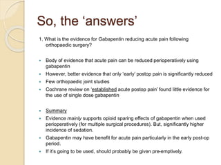 gabapentin pre surgery