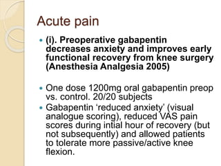 gabapentin for knee replacement