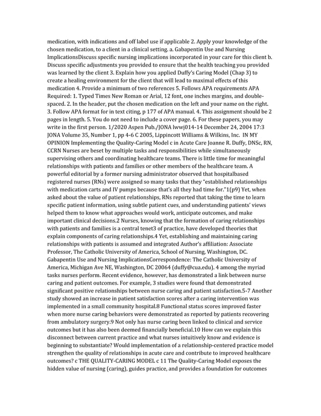 gabapentin nursing implications