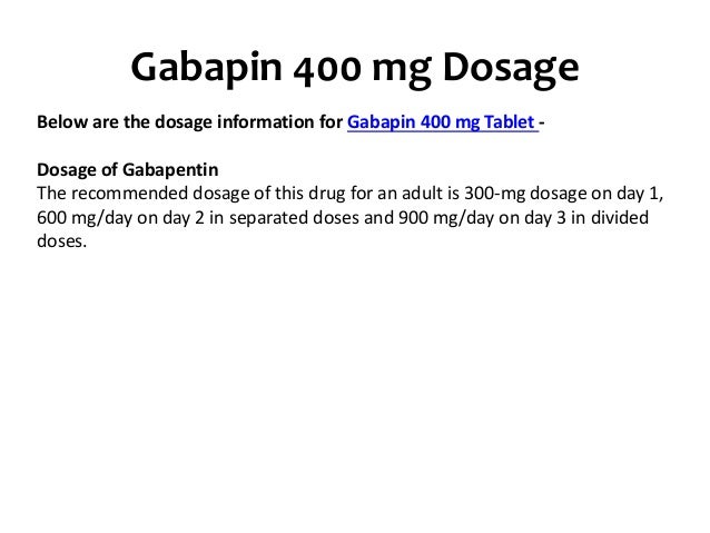 gabapentin recommended dosage