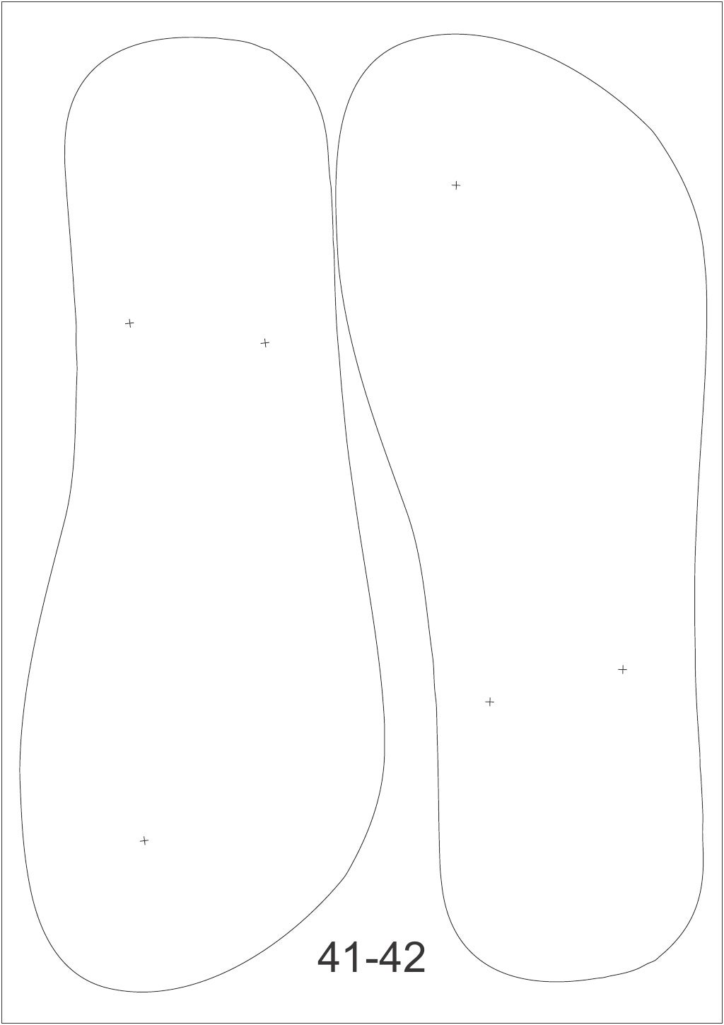 Gabarito chinelo 41 42