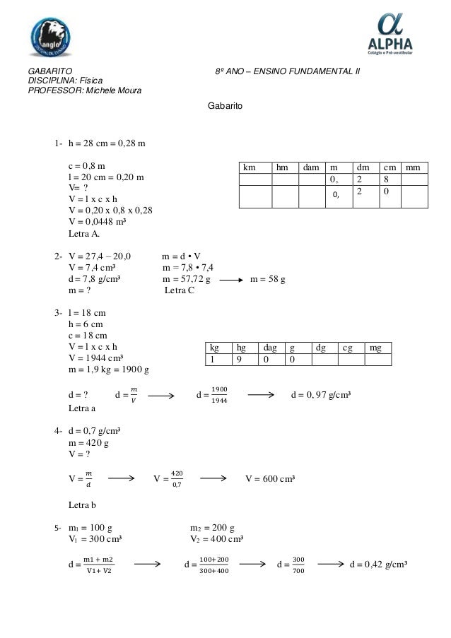 Atividade De Educação Fisica 8 Ano Com Gabarito