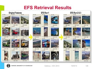 EFS Retrieval Results
19/05/14Gabbouj – GCC 2013 126
Original Features EFS Run-2 & 3EFS Run-1
 