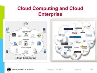Cloud Computing and Cloud
Enterprise
19/05/14Gabbouj – GCC 2013 143
 