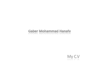 Gaber Mohammad Hanafy My C.V 