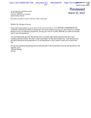 Govt Recommends Up to six months in Prison for former Indiana ...