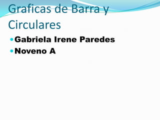Graficas de Barra y Circulares Gabriela Irene Paredes  Noveno A 