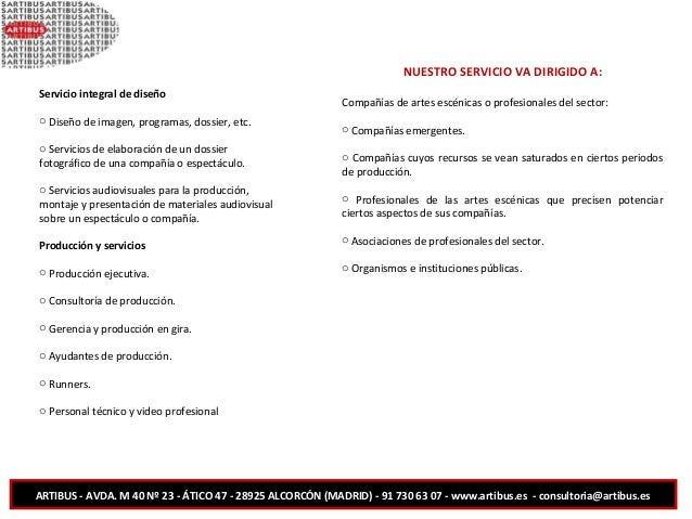 Gabinete asesoria artes escenicas