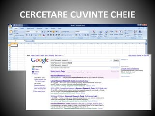 CERCETARE CUVINTE CHEIE
 