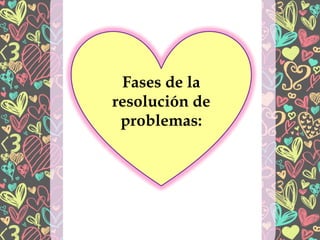 Fases de la
resolución de
problemas:
 