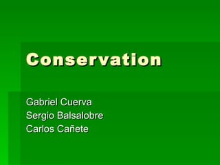 Conservation Gabriel Cuerva Sergio Balsalobre Carlos Cañete 