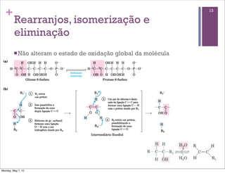 +                                                                   13

         Rearranjos, isomerização e
         eliminação
         n Não     alteram o estado de oxidação global da molécula




Monday, May 7, 12
 