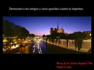 Demuestra a tus amigos y seres queridos cuanto te importan . Bras de la Seine depuis l'Ile Saint Louis 