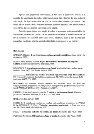 A Trajetória do poder da mulher: do lar ao mercado de trabalho 