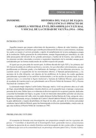 Influencia e impacto de Gabriela Mistral en el desarrollo cultural y social de la ciudad de Vicuña