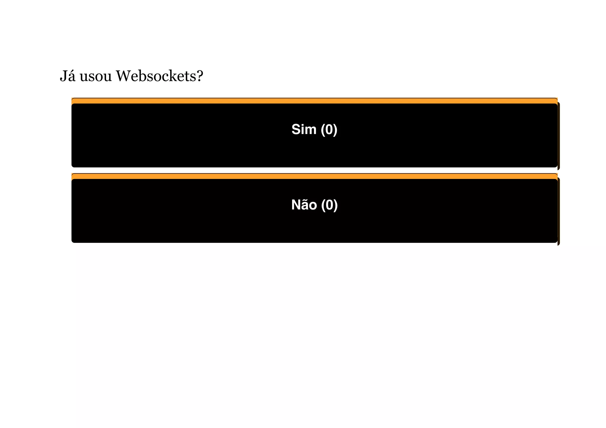 Já usou Websockets?
Sim (0)
Não (0)
 