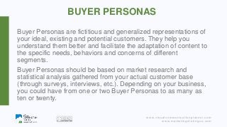 www.visualcommunicationplanner.com
www.marketingdistinguo.com
BUYER PERSONAS
Buyer Personas are fictitious and generalized...