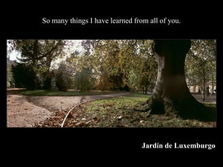 So many things I have learned from all of you.




                                 Jardn de Luxemburgo
 