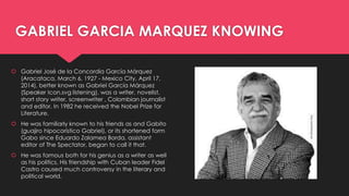 The company we keep: Gabriel García Márquez's literary influences